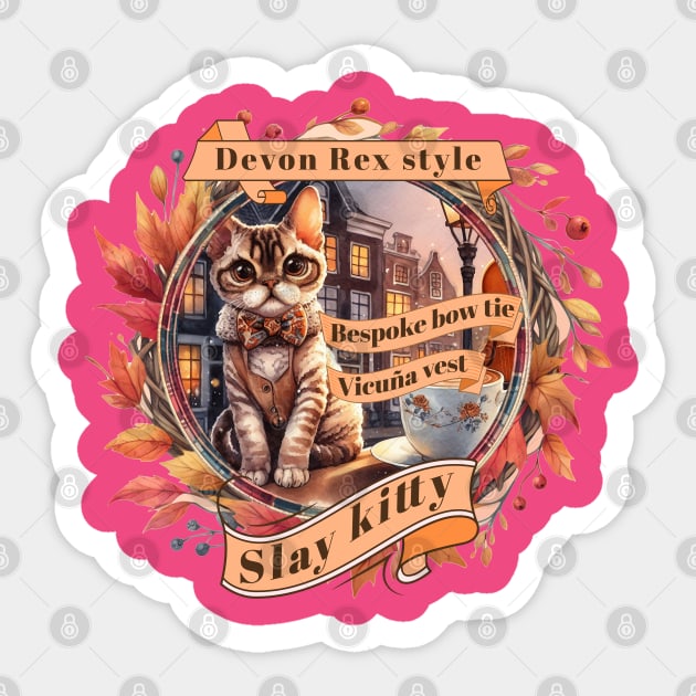 Cat Couture Bespoke Vicuña Slay Kitty Style 07D Sticker by catsloveart